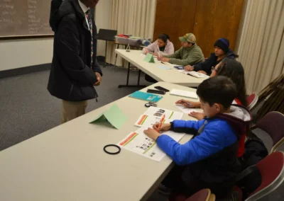 Students using the EnglishConnect workbooks the Monaco classes